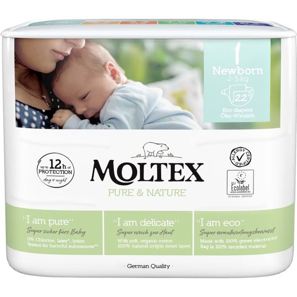 Moltex Moltex Pure & Nature Newborn Size 1 еднократни ЕКО пелени 2 - 4 kg 22 бр.