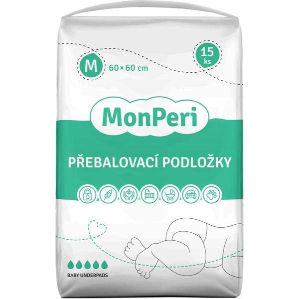 MonPeri MonPeri Baby Underpads Size M еднократни подложки за смяна на пелените 60x60 cm 15 бр.