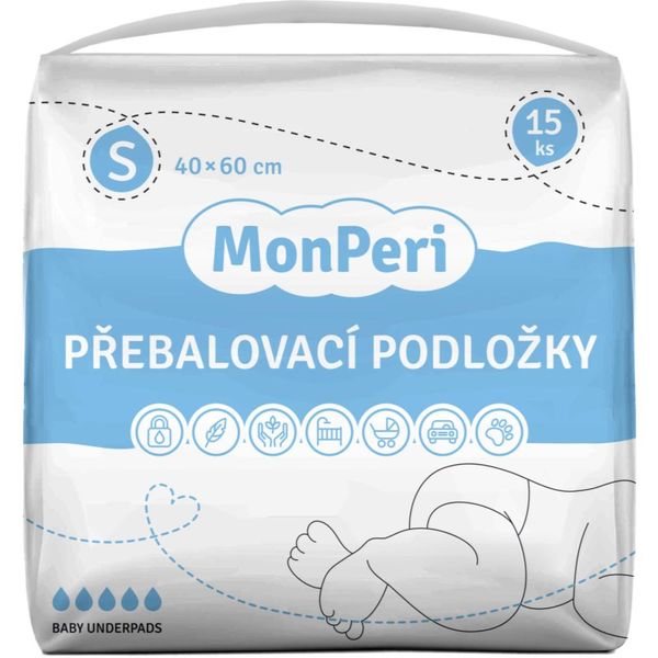 MonPeri MonPeri Baby Underpads Size S еднократни подложки за смяна на пелените 40x60 cm 15 бр.