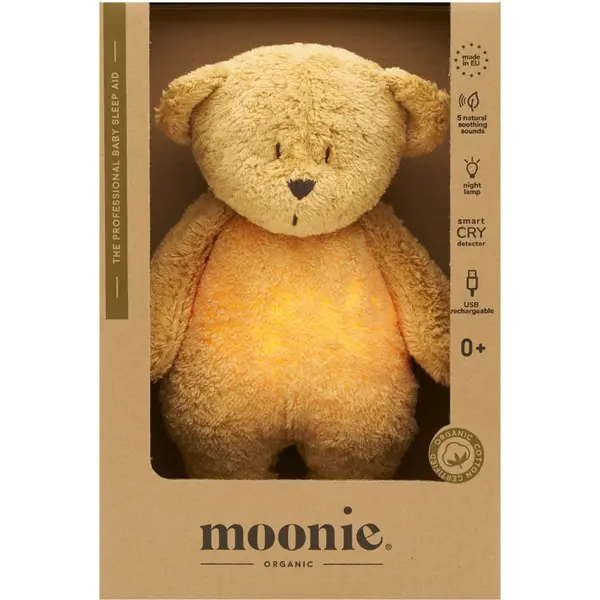Moonie Moonie Bear 2.0 Organic Honey играчка за заспиване с мелодия 1 бр.