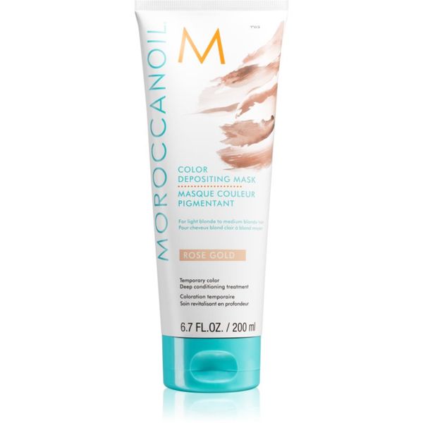 Moroccanoil Moroccanoil Color Depositing нежна подхранваща маска без перманентни цветови пигменти Rose Gold 200 мл.
