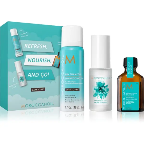 Moroccanoil Moroccanoil Refresh, Nourish, and Go! (Dark Tones) комплект за тъмна коса за жени