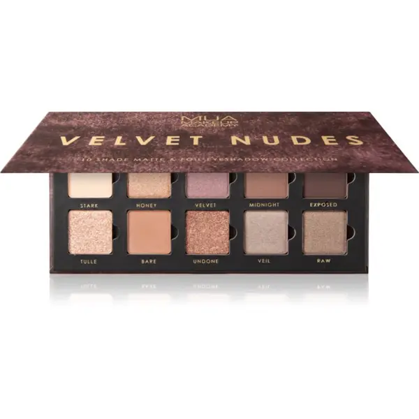 MUA Makeup Academy MUA Makeup Academy Eyeshadow Collection 10 Shade Palette палитра сенки за очи цвят Velvet Nudes 11 гр.