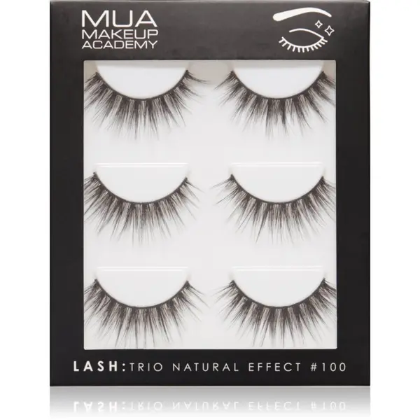 MUA Makeup Academy MUA Makeup Academy Lashes Natural Effect изкуствени мигли #100 3 чифт