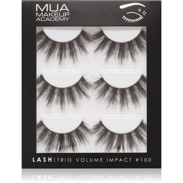 MUA Makeup Academy MUA Makeup Academy Lashes Volume Impact изкуствени мигли тип 3 чифт