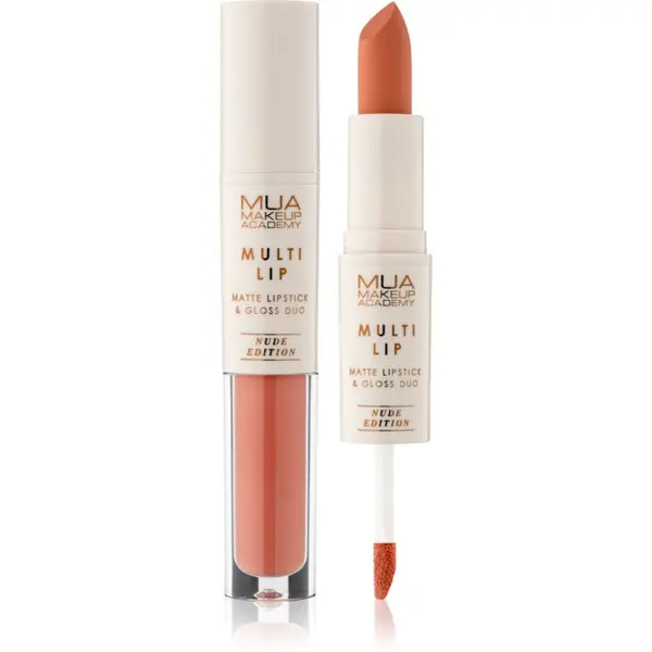 MUA Makeup Academy MUA Makeup Academy Multi Lip Nude Edition дълготрайно червило и гланц за устни дуо цвят Balance 3.2 гр.