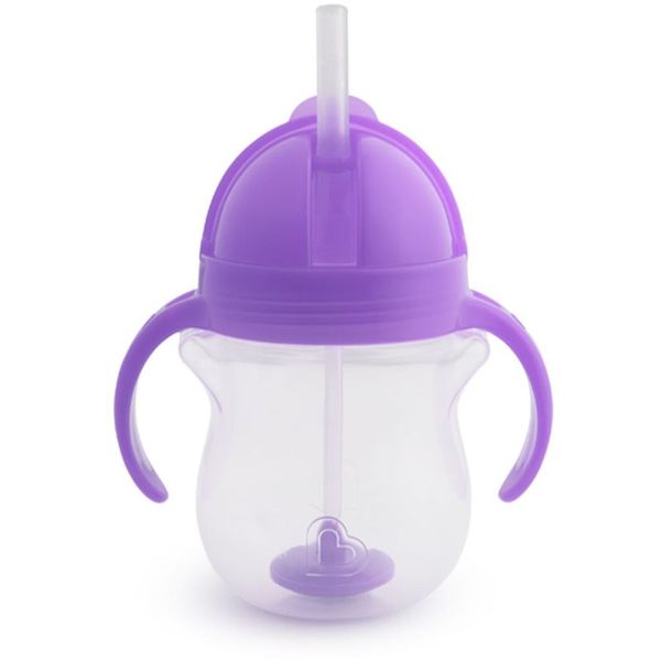 Munchkin Munchkin Click Lock™ Tip & Sip чаша със сламка Purple 6 m+ 207 мл.