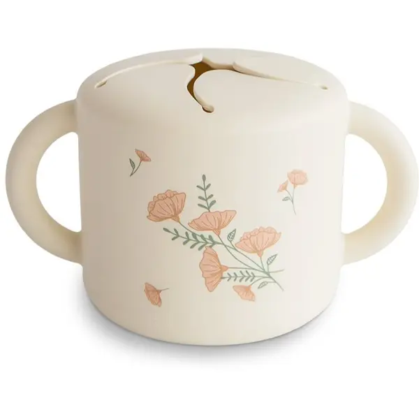Mushie Mushie Baby Snack Cup чаша за закуска Pink Flowers 1 бр.