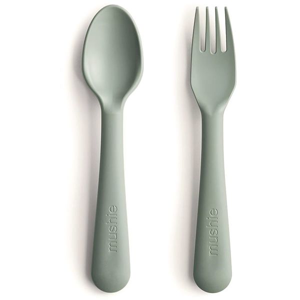Mushie Mushie Fork and Spoon Set прибор Sage 2 бр.