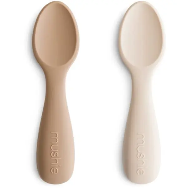 Mushie Mushie Toddler Starter Spoons лъжичка Natural/ Shifting Sand 12m+ 2 бр.