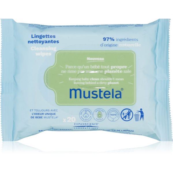 Mustela Mustela Bébé Cleansing Wipes мокри почистващи кърпички за деца 20 бр.