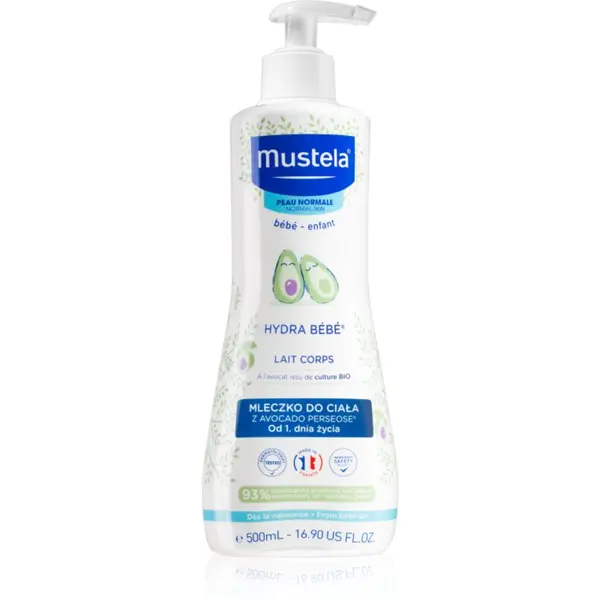 Mustela Mustela Bébé Hydra Bébé хидратиращо мляко за тяло за детска кожа 500 мл.