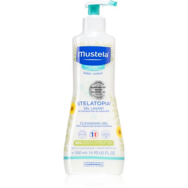 Mustela Mustela Bébé Stelatopia почистващ и миещ гел за деца и бебета за суха към атопична кожа 500 мл.