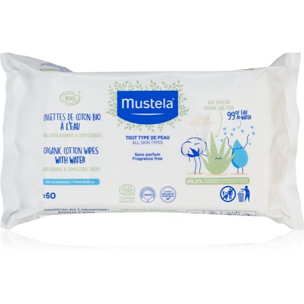 Mustela Mustela BIO Organic Cotton Wipes мокри кърпички за деца 60 бр.