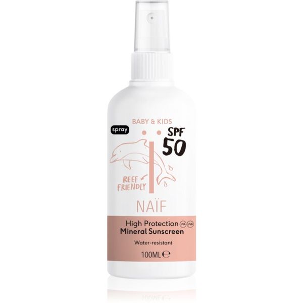 Naif Naif Baby & Kids Mineral Sunscreen SPF 50 спрей за загар за деца от раждането им 100 мл.