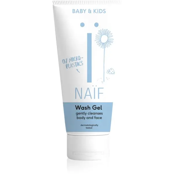 Naif Naif Baby & Kids Wash Gel почистващ и миещ гел за деца и бебета за тяло и лице 200 мл.