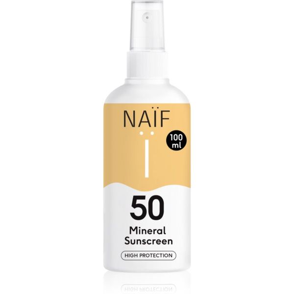 Naif Naif Sun Mineral Sunscreen SPF 50 слънцезащитен спрей SPF 50 100 мл.