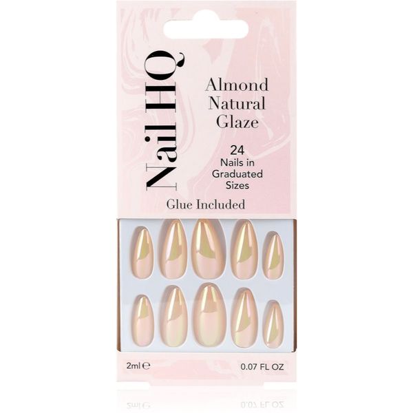 Nail HQ Nail HQ Almond Изкуствени нокти Natural Glaze 24 бр.