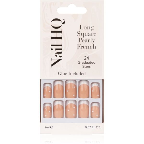 Nail HQ Nail HQ Long Square Изкуствени нокти Pearly French 24 бр.