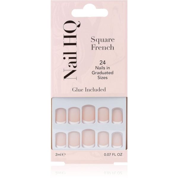 Nail HQ Nail HQ Square French Изкуствени нокти 24 бр.