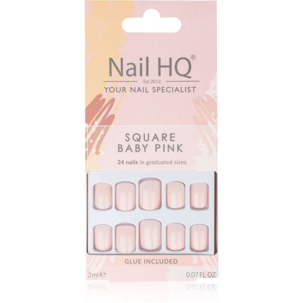 Nail HQ Nail HQ Square Изкуствени нокти цвят Baby Pink 24 бр.