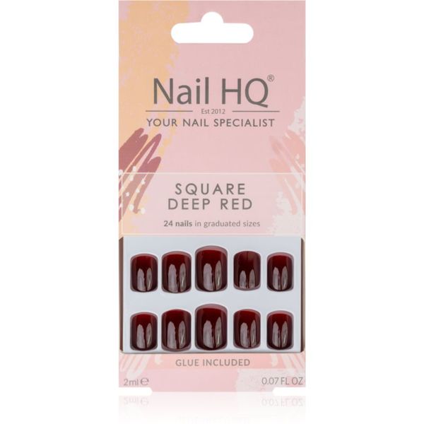 Nail HQ Nail HQ Square Изкуствени нокти Deep Red 24 бр.