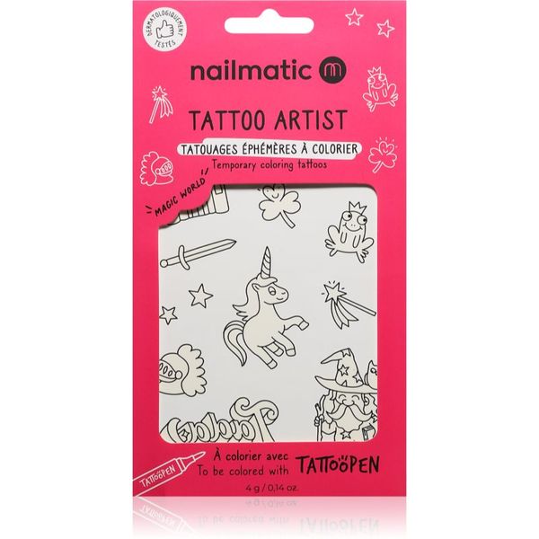 Nailmatic Nailmatic Tattoo Artist Temporary Coloring Tattoos татуировка за деца 3 y+ Magic World 9x16,3 см