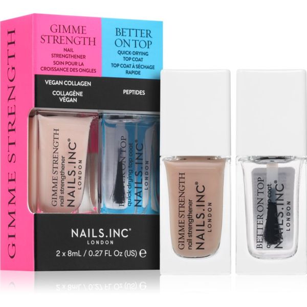 Nails Inc. Nails Inc. Gimme Strength & Better On Top комплект лак за нокти