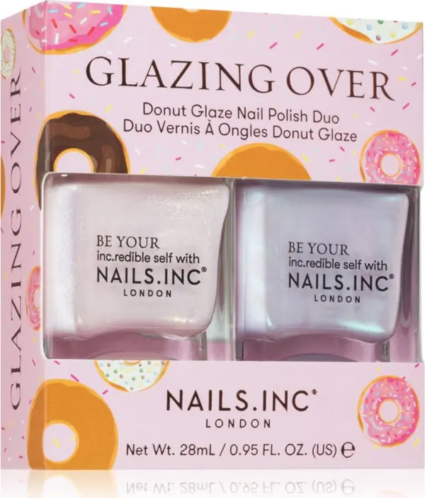 Nails Inc. Nails Inc. Glazing Over Donut Glaze комплект лак за нокти