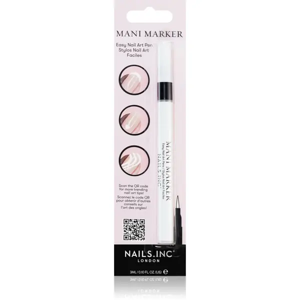 Nails Inc. Nails Inc. Mani Marker декоративен лак за нокти нанасяща писалка цвят White 3 мл.