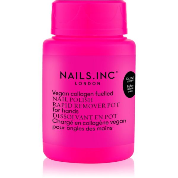 Nails Inc. Nails Inc. Vegan Nail Polish Rapid Remover Pot лакочистител без ацетон s vůní kokosu 50 мл.
