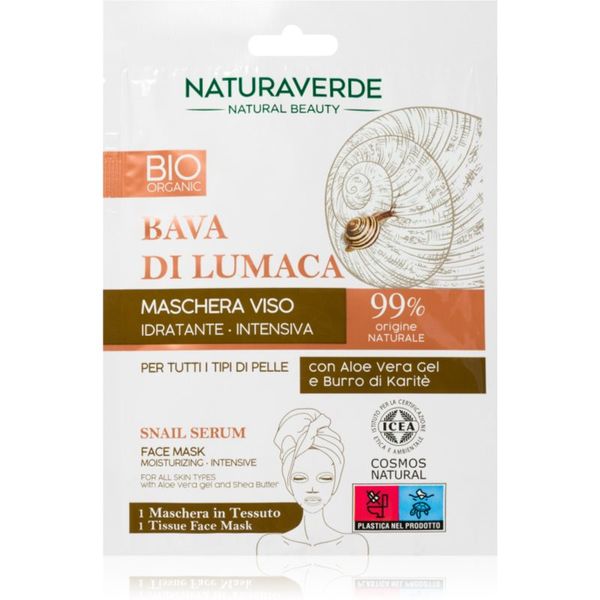 Naturaverde Naturaverde Bava Di Lumaca хидратираща маска за лице с екстракт от охлюв 1 бр.