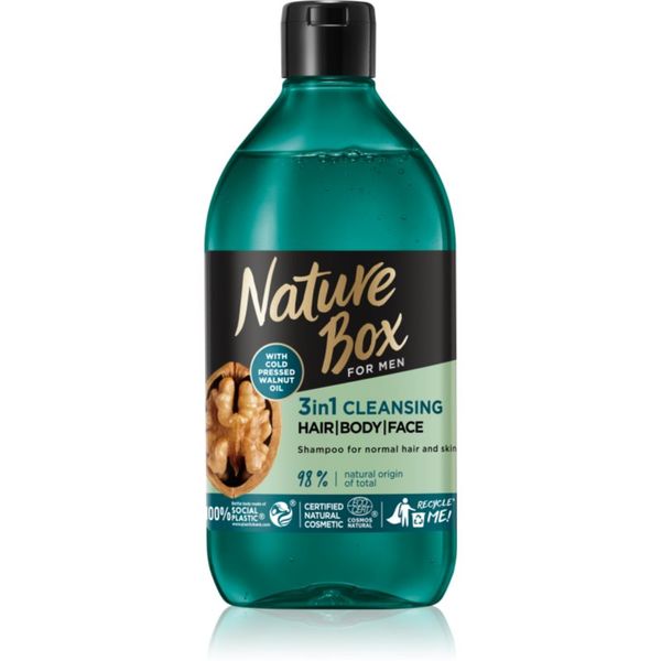 Nature Box Nature Box Walnut почистващ душ гел за лице, тяло и коса за мъже 385 мл.