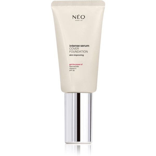 NEO MAKE UP NEO MAKE UP Intense Serum Cover Foundation фон дьо тен за естествен вид SPF 30 цвят 00 Alabaster 30 мл.