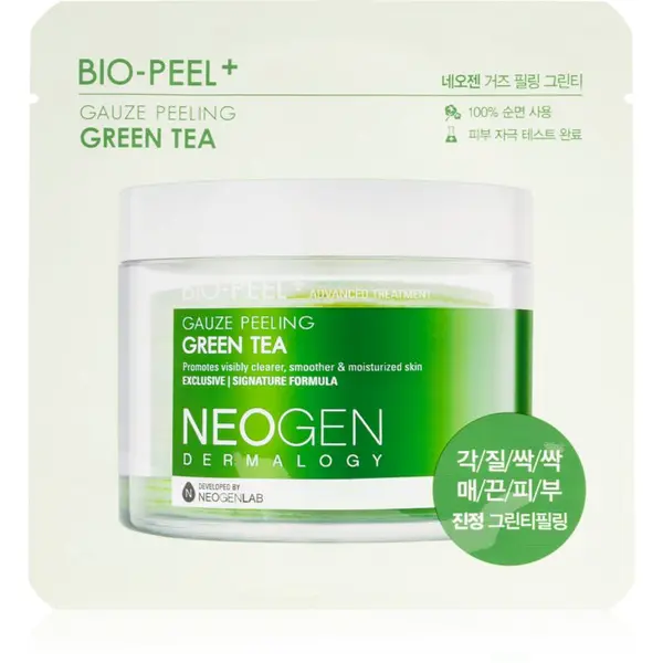 Neogen Dermalogy Neogen Dermalogy Bio-Peel+ Gauze Peeling Green Tea ексфолиращи тампони за лице за освежаване и хидратация 1 бр.