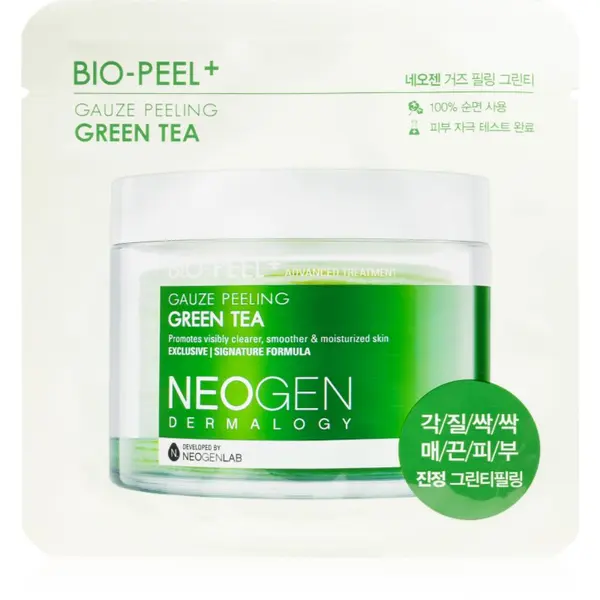 Neogen Dermalogy Neogen Dermalogy Bio-Peel+ Gauze Peeling Green Tea ексфолиращи тампони за лице за освежаване и хидратация 8 бр.