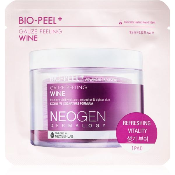 Neogen Dermalogy Neogen Dermalogy Bio-Peel+ Gauze Peeling Wine ексфолиращи тампони за лице за изглаждане на кожата и минимизиране на порите 8 бр.