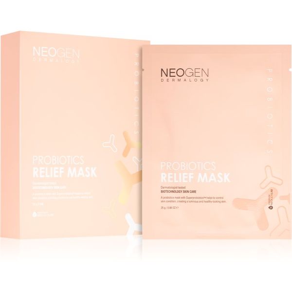 Neogen Dermalogy Neogen Dermalogy Probiotics Relief Mask успокояваща платнена маска с пробиотик 5 бр.