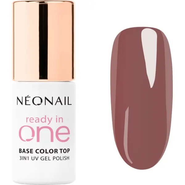 NeoNail NEONAIL Ready In One 3in1 UV Gel Polish гел лак за нокти с диамантен прах цвят 07 One Mocha Brown 7.2 мл.
