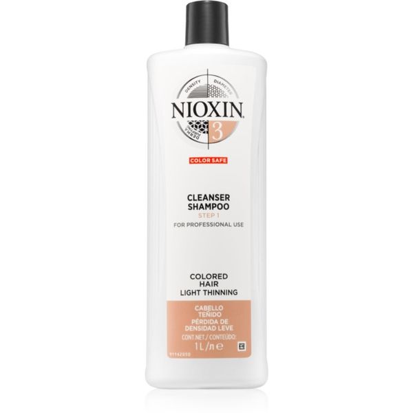 Nioxin Nioxin System 3 Color Safe почистващ шампоан за боядисана и оредяваща коса 1000 мл.