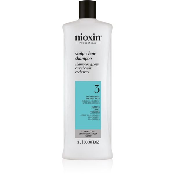 Nioxin Nioxin System 3 Scalp + Hair Shampoo почистващ шампоан за боядисана и оредяваща коса 1000 мл.