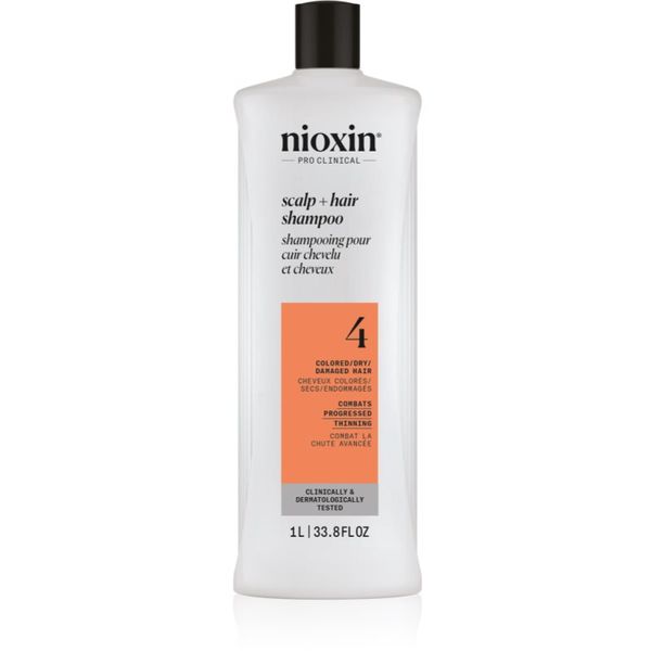 Nioxin Nioxin System 4 Scalp + Hair Shampoo нежен шампоан за боядисана и увредена коса 1000 мл.