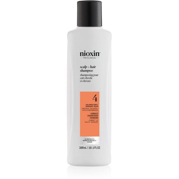 Nioxin Nioxin System 4 Scalp + Hair Shampoo нежен шампоан за боядисана и увредена коса 300 мл.