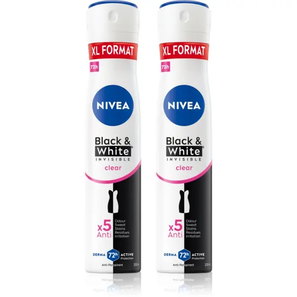 Nivea NIVEA Black & White Invisible Clear антиперспирант-спрей изгодна опаковка