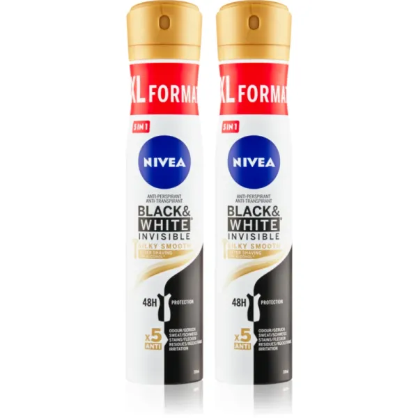 Nivea NIVEA Black & White Invisible Silky Smooth антиперспирант-спрей изгодна опаковка
