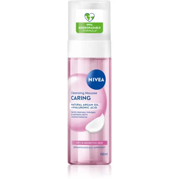 Nivea NIVEA Caring почистваща пяна за лице за суха до чувствителна кожа 150 мл.