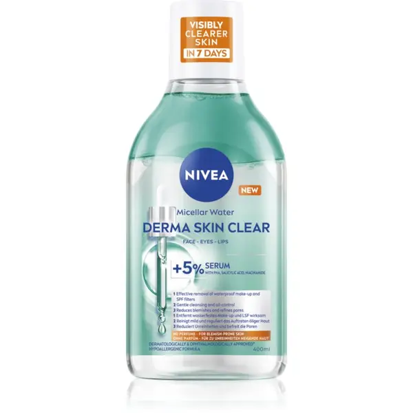 Nivea NIVEA Derma Skin Clear почистваща мицеларна вода против несъвършенства на кожата 400 мл.