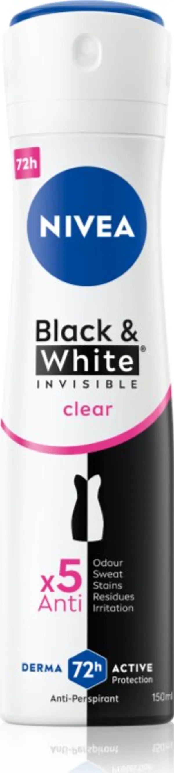 Nivea NIVEA Invisible Black & White Clear антиперспирант в спрей за жени 150 мл.