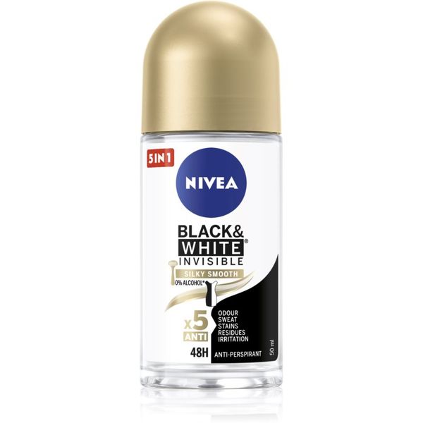 Nivea Nivea Invisible Black & White Silky Smooth рол-он и антиперспирант за жени 50 мл.