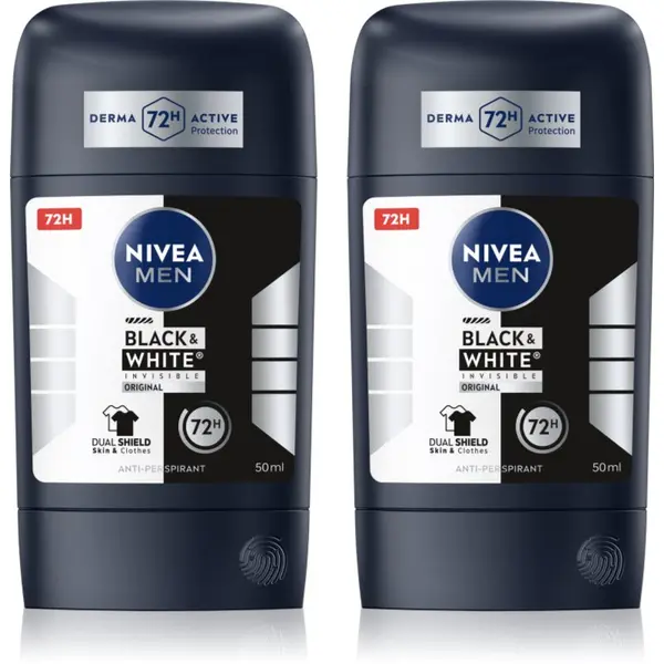 Nivea NIVEA MEN Black & White Invisible Original твърд антиперспирант изгодна опаковка